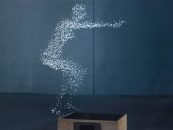 Advertisement Using Animated Water Droplets to Create A Human Figure